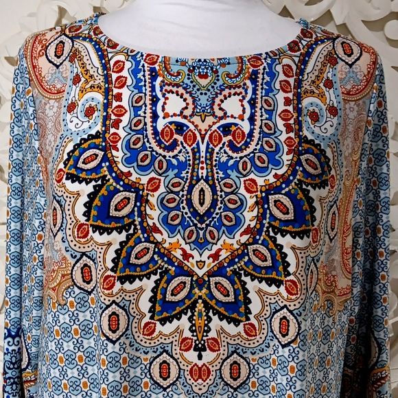 CHICOS Paisley Getaway Dress SIZE L - Picture 3 of 12